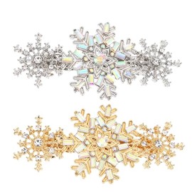 Ipetboom Unique Snowflake Rhinestone Hairpin Set Flower Hair Clips for Women Stylish Party Headband