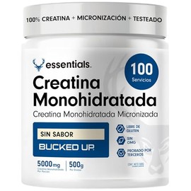 Bucked Up Creatina Monohidratada Pre Entreno Pre Workout | 100% Creatina Micronizada, Monohidratada y Natural | En Polvo | Entrenamiento, Energía, Desempeño y Vascularidad | Sin Sabor
