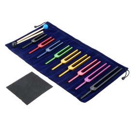 Solfeggio Tuning Fork Set for Sound, Vibration, 9 PCS Color Tuning Forks for with 2 PCS Silicone Hammers, Storage Bag(174Hz, 285Hz, 396Hz, 417Hz, 528Hz, 639Hz, 741Hz, 852Hz, 963Hz)