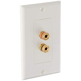 B001TKE25Eâ Monoprice 103324 Banana Binding Post Two-Piece inset Wall Plate for 1 Speaker