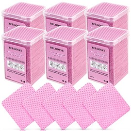 1200 PCS Lint Free Nail Wipes, Eyelash Extension Glue Wipes, Super Absorbent Soft Non-woven Fabric Lash Glue Wipes, Nail Polish Remover Wipes for Lash Extension Supplies & Nail Polish Bottle(Pink)