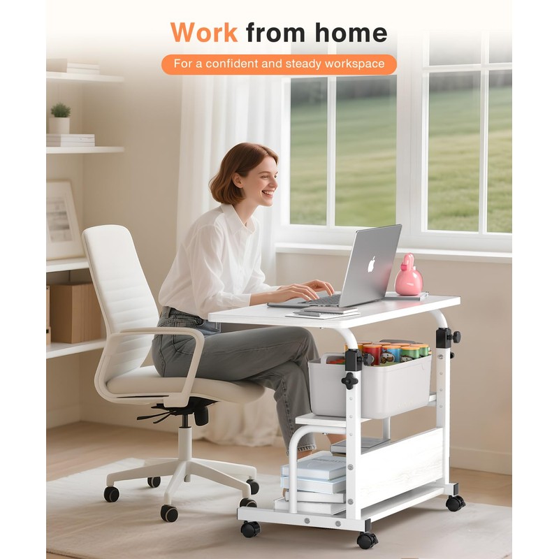QZMDSM Portable Desk with Wheels Small Standing Desk on Wheels