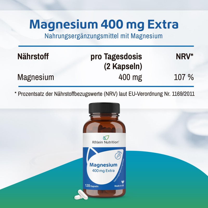 Magnesium 400 mg - Magnesium Capsules High Dose - 120