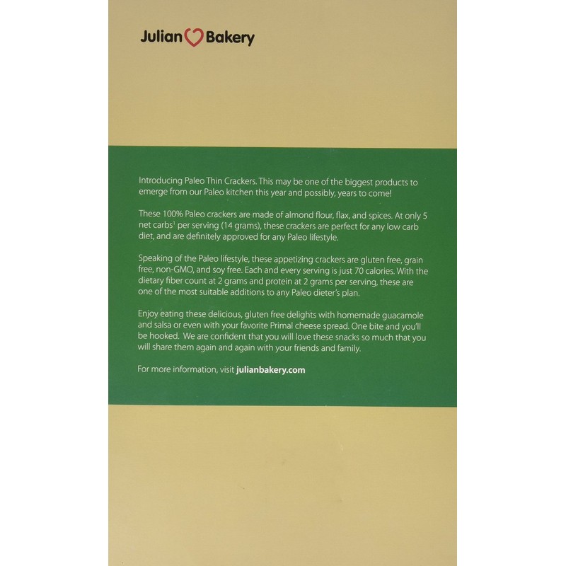 Julian Bakery Paleo Thin Crackers | Salt & Pepper |
