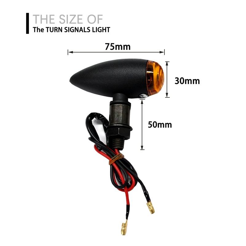 DREAMIZER 4pcs Motorcycle Indicator Light Front Rear Ball Shape Indicator