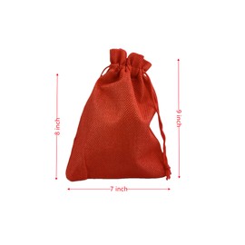 Palmhomee Pack of 25 Burlap Gift Bags with Drawstring Linen Jewelry Pouches Wedding Hessian Jute Bags for Birthday and Treat Pouches Party Wedding Favors Gift (7x9 Inch, Red)