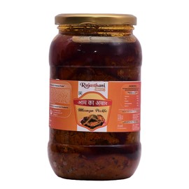 Rajasthani Swaad Raw Mango Pickle Homemade Aam Ka Achar Dry Masaledar Keri Mango Pickle (No Preservative, No Vinegar,Natural Sourness, Less oil) | Jar Of 800 Grams