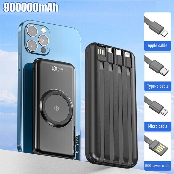 KEPEAK 900000mAh Wireless Power Bank Fast Portable Charger External Battery