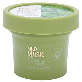 Mascarilla de Barro de Té Verde de 100 G, Mascarilla Facial Exfoliante para la Cara Y la Piel para la Eliminación de Puntos Negros Y Acné, Rica en Polvo de Desintoxicación Verde