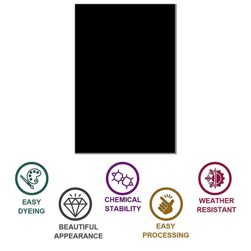 DARENYI 5pcs Black Acrylic Sheet 1.7mm Thick Plastic Sheets Boards