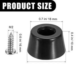 Pack of 30 Rubber Feet Chopping Boards Rubber Buffer Rubber Feet Anti Vibration Base Rubber Feet Screwable for Furniture to Protect Furniture from Moisture and Floor Scratches (22 x 18 x 10 mm)