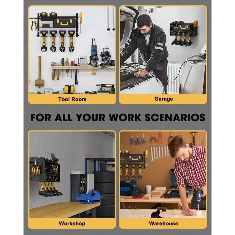 WellMall Power Tool Charging Station - 3 Layer Wall Mount
