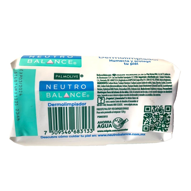 Palmolive Neutro Balance Soap Dermolimpiador 120g/4.23oz