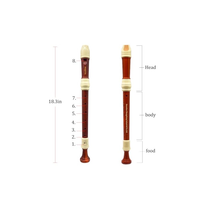 HOSEYIN Alto Recorder Baroque style German style F Key 8