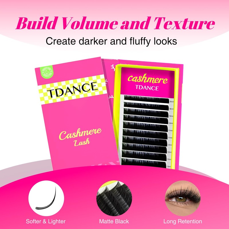 TDANCE Cashmere Lash Extensions 0.03mm CC Curl 8-15mm Super Matte