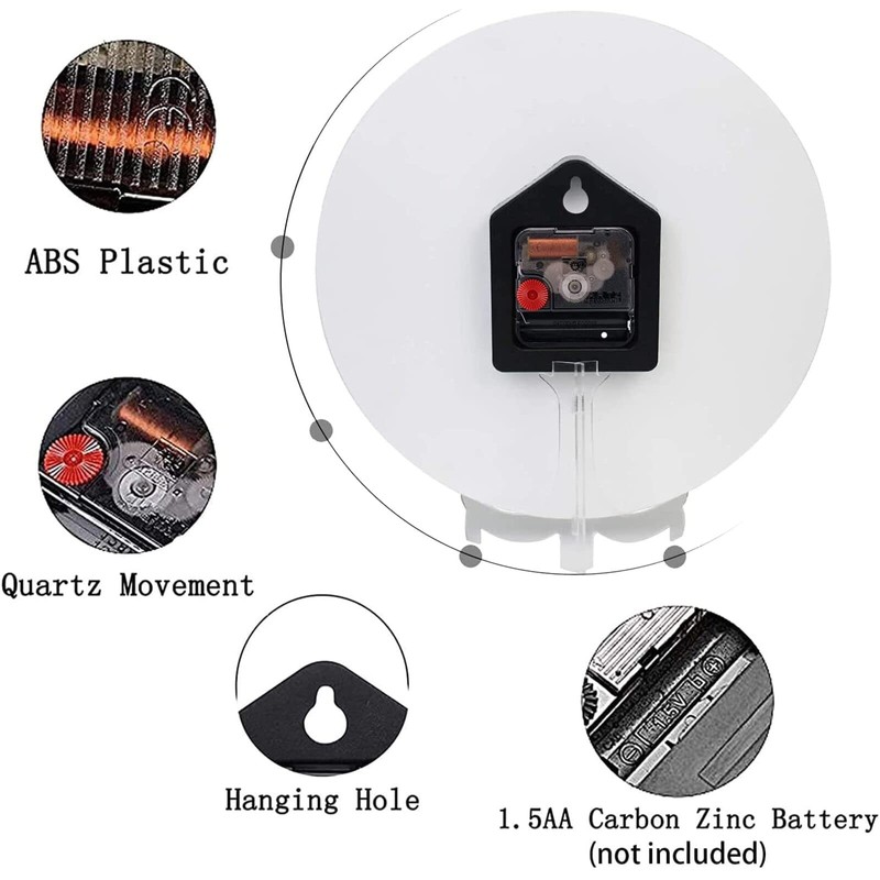 Abucaky Blue Octopus Nautical Map Wall Clock Battery Operated Silent