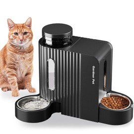 Gardner Pet Automatic Gravity Cat Food Feeder and Water Dispenser Stainless Steel Two-in-One Set Large Capacity Dispenser for Pets Dogs, Puppies, Kittens