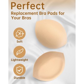 KSang Push Up Bra Pads Inserts 2 Pairs Breast Enhancer Swimsuit Pads Add Cup Size Instantly for D/E