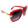 Dweebzilla Gazelle Emcee Oversized Square Sunglasses (Red & Gold Frame,