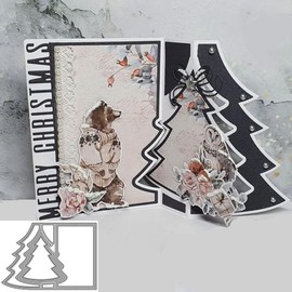 Ammsochy 3D Metal Stencils Scrapbooking Tools DIY Craft Carbon Steel Embossing Template for Paper Card Making Album Arts Supplies (Tree Frame 20.6x14.6cm)