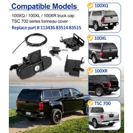 LAIKOU 113436 Black Twist Handle Kit Compatible with Leer Truck Caps 100XQ, 100XL, 100XR and TSC700 Tonneau with 83515 83514 Striker Latches, Cables, 2 Keys (113436-100XQ)