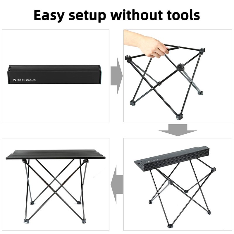 ROCK CLOUD Portable Camping Table Ultralight Aluminum Camp Table with