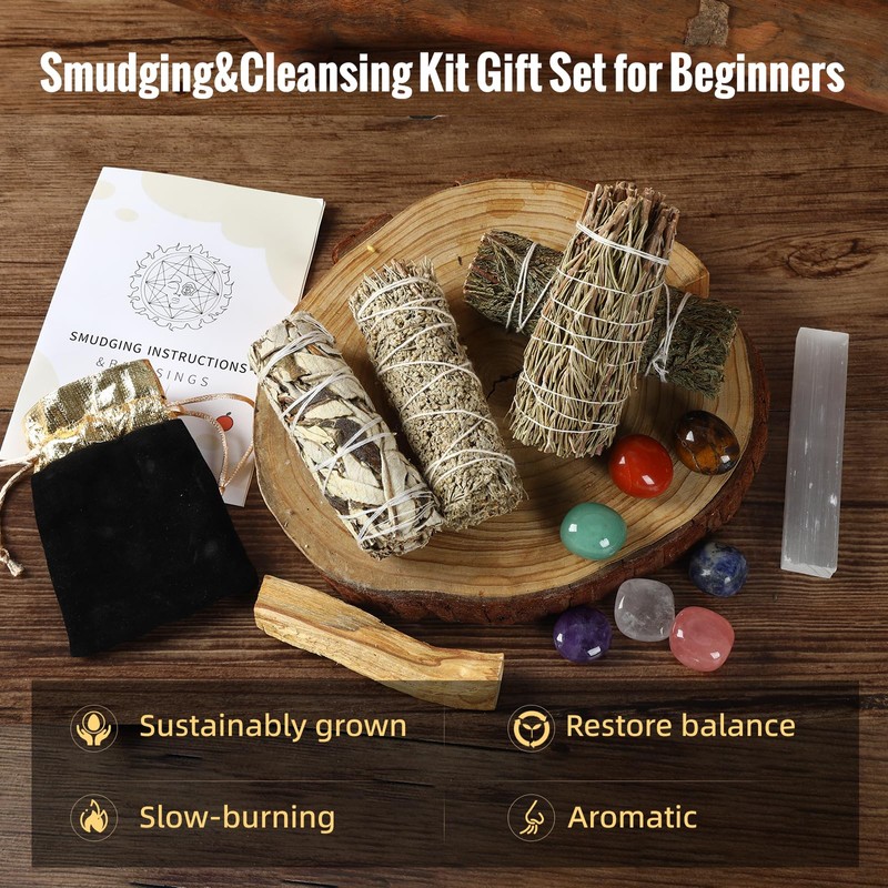 Sage Smudge Kit for Home Cleansing - Stress Relief Sage