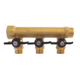 SOMATHERM FOR YOU - Brass distributor with integrated mini valves - 3 descents male 15/21-20/27 female input - output buck 20/27