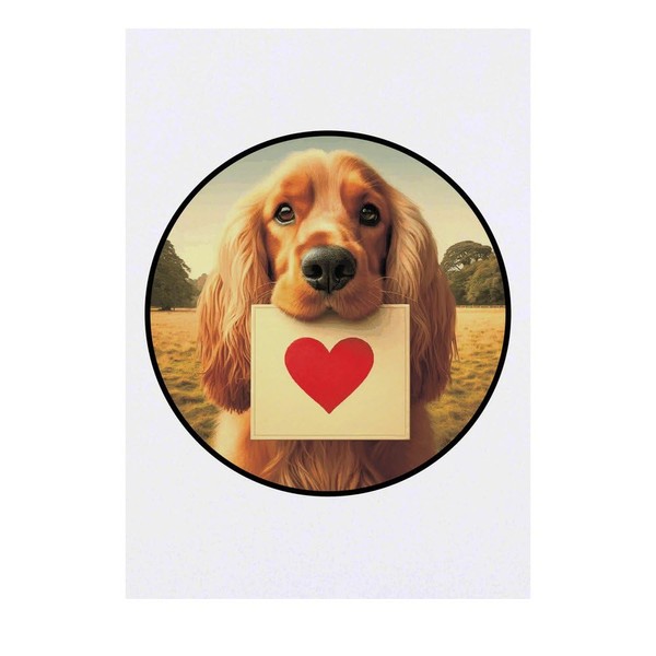 Azeeda 'Cocker Spaniel Liebesbrief' Temporäres Tattoo - Hautfreundlicher & Ungiftiger