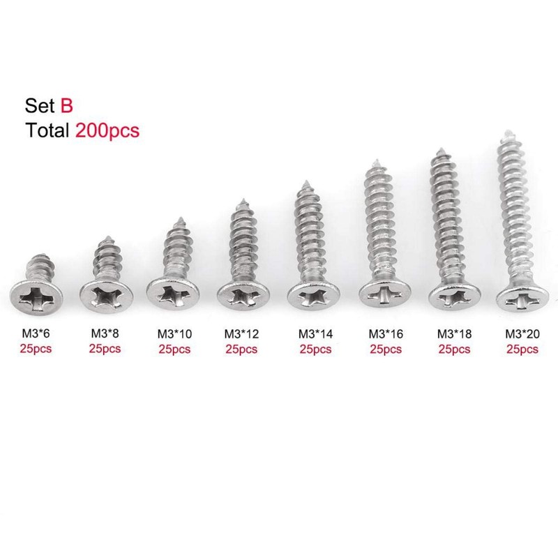 Pack of 200 M3 Stainless Steel SS304 Flat Head Wafer