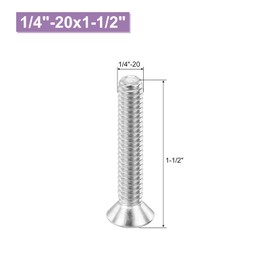 sourcing map 20 pcs 1/4 inches-20x1-1/2 inches Machine Screw Phillips Pan Cross Head Screw Fasteners Bolts 304 Stainless Steel Silver for Wall Socket,House Repairs