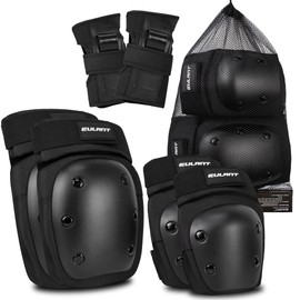 YEEKORO Protective Gear Set - Teenager/Adult Skateboard Protective Knee Pads and Elbow Pads with Wrist Guard Protector 3 in 1 for Skating Scooter Bicycle Rollerblading