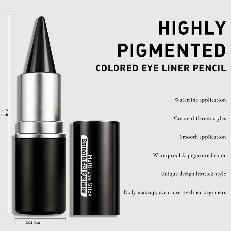 Wugbc 2PCS Nude Gel Eyeliner, Waterline Eyeliner Pencil Waterproof Smudge