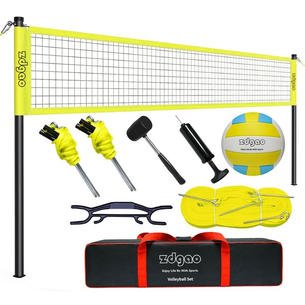 Zdgao Volleyball Net Outdoor - Portable Volleyball Set for Backyard
