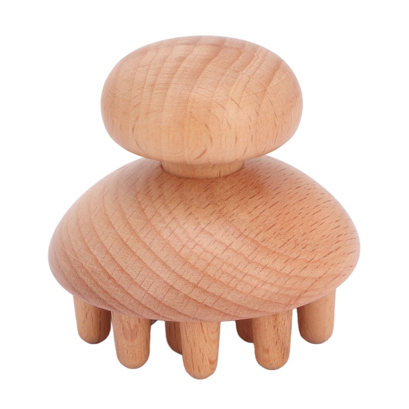 Wood Mushroom Massager Promote Circulation Clear Meridians Portable Manual Massage