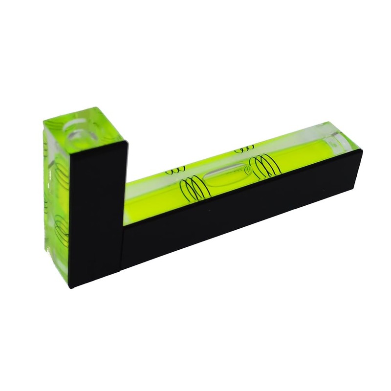 L-Shaped Spirit Level, High Visibility Green Acrylic Construction, Multi-Vial Angle