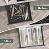 WUSHIZHUHUN Utensil Organizer for Kitchen Drawers - Bamboo Silverware Tray