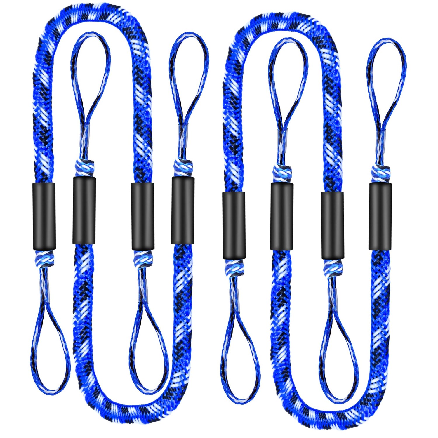 4 Pcs Boat Bungee Dock Lines, 4 Feet Mooring Rope for Docking Stretches ...