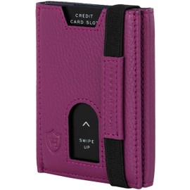 VON HEESEN Slim Wallet with RFID Protection - Card Case for Men and Women - Mini Leather Wallet - Small Wallet - Wallet, Pink, Without coin compartment