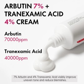 Roseblem Arbutin 7% + Tranexamic Acid 4% Face Cream for Dark Spots & Uneven Skin Tone – Hydrating, Non-Irritating, Safe for Sensitive Skin, 1.76 oz (Pack of 2)