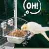 AIMALL Parrot Acrylic Stainless Steel Food Basin Box, Anti-Scattering Feeder