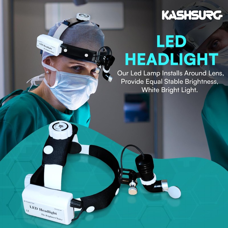 KASHSURG Surgical Headlight Dental Headlamp Wireless Portable Cold LED Light