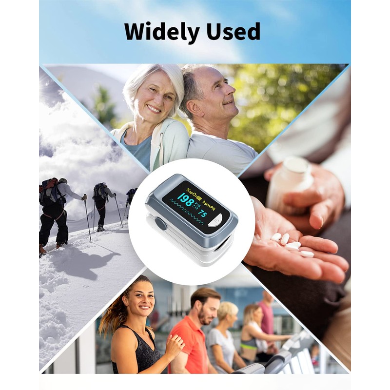 Fingertip Pulse Oximeter Blood Oxygen Saturation Monitor Pulse Ox, Heart