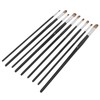 9Pcs Painting Brush Good Pigment Adsorption Round Flat Head Art