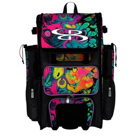 Boombah Superpack Hybrid Rolling Bat Bag - Wheeled & Backpack Version - Emulsion Multi