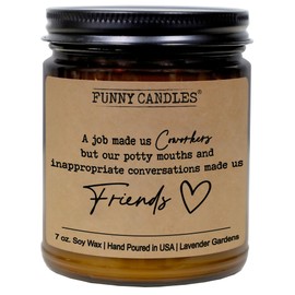 Funny Candles Lavender Gardens No. 8 Scented Candle - 9 oz Soy Wax, Reusable Glass Jar, Premium Fragrance, Indoor Home Decoration, Gift for Friends, Women, Men, Co Workers