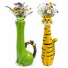 2 Pcs Quirky Cat Vases, Whimsical Resin Kitty Flower Vases,