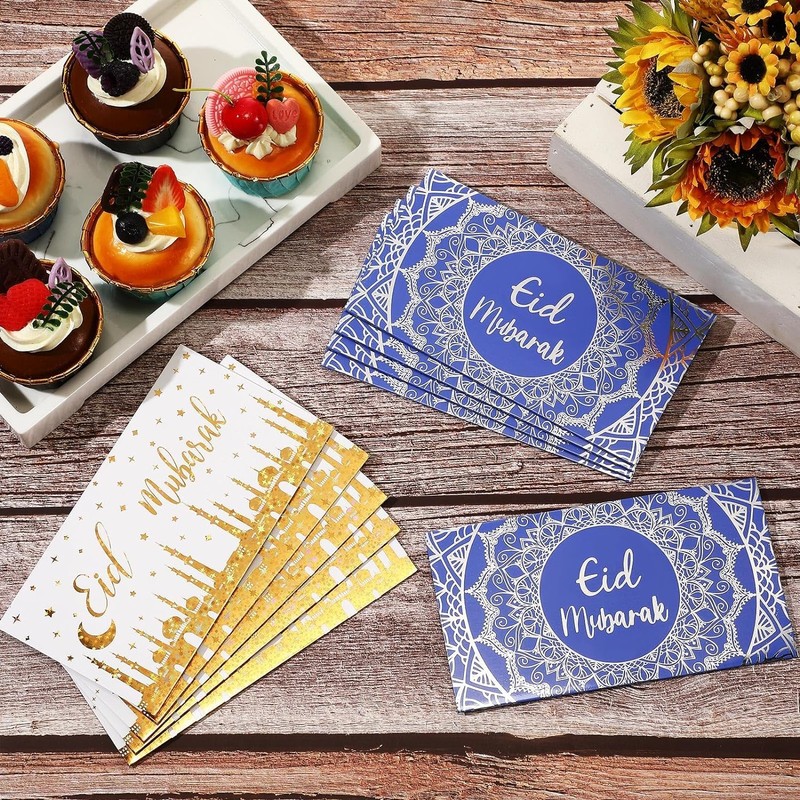 Eid Mubarak Money Wallets Envelopes - Eidi Gift Gold Foiled