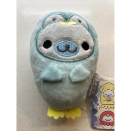 San-x Mamegoma Seal Blue Penguin Costume RARE 3" Mini Sirogoma Stuffed Plush NWT