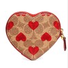 Coach COACH HEART COIN CASE WRISTLET IN SIGNATURE CANVAS WITH